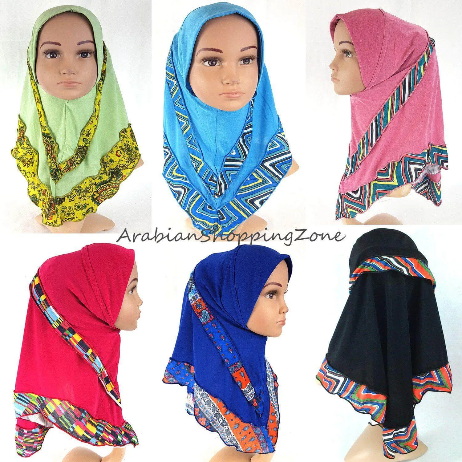 Crystal Hemp Kids Toddler Children Islamic Hijab Islamic Scarf Shawls -0102