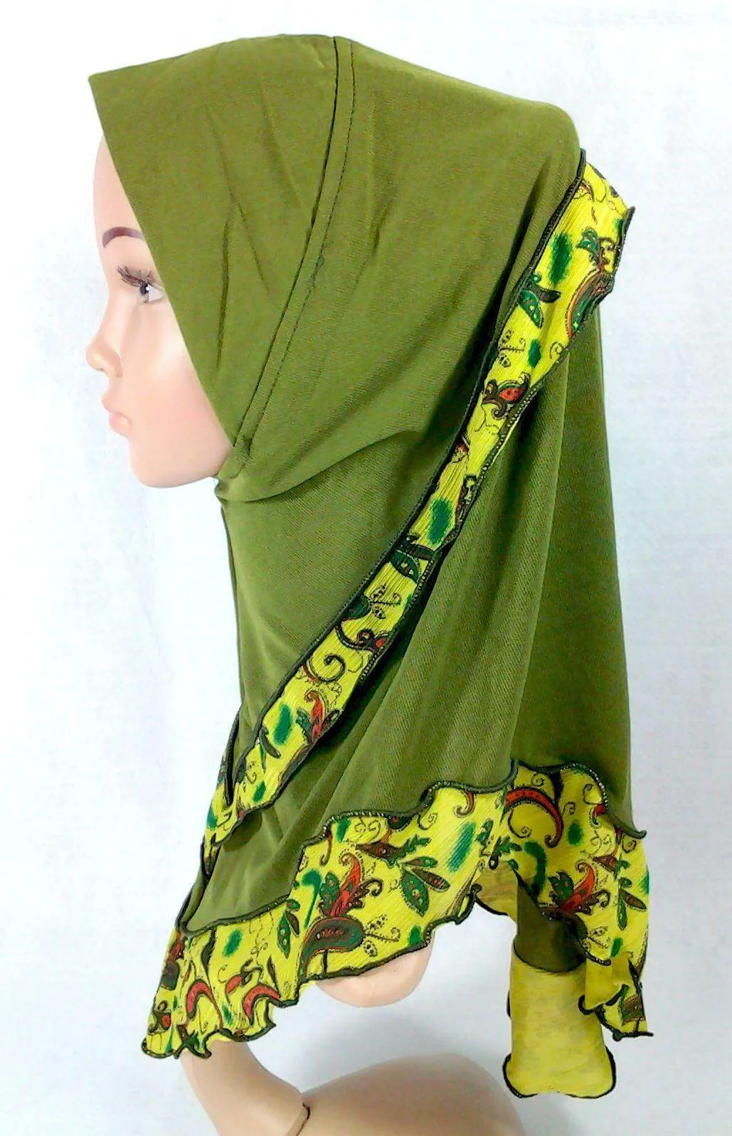 Crystal Hemp Kids Toddler Children Islamic Hijab Islamic Scarf Shawls -0102
