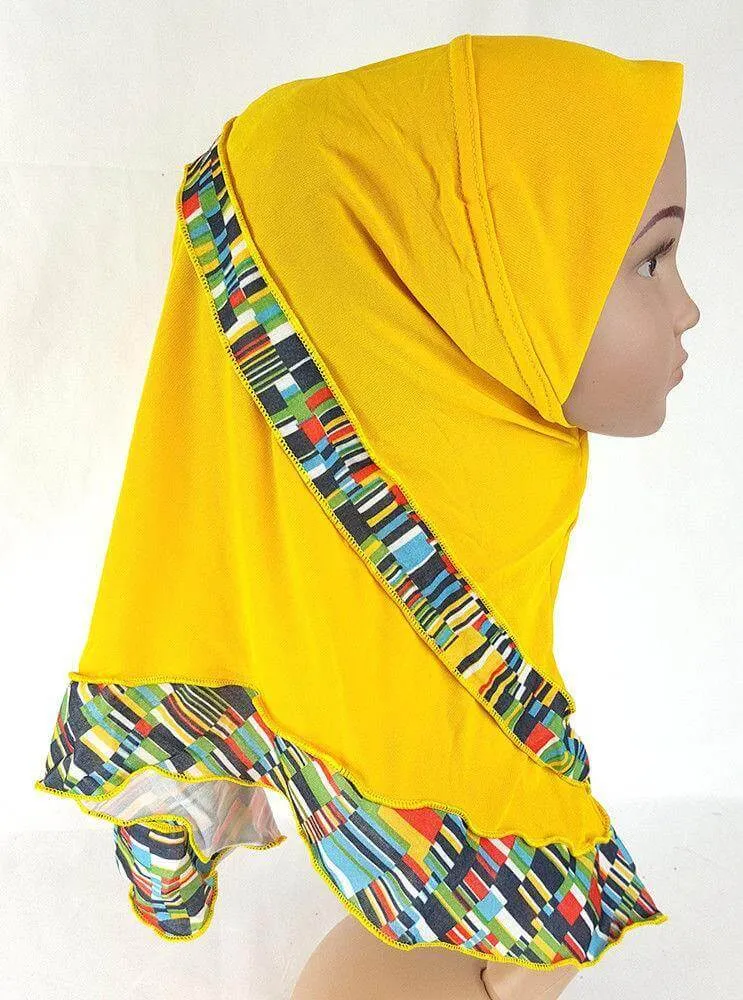 Crystal Hemp Kids Toddler Children Islamic Hijab Islamic Scarf Shawls -0102