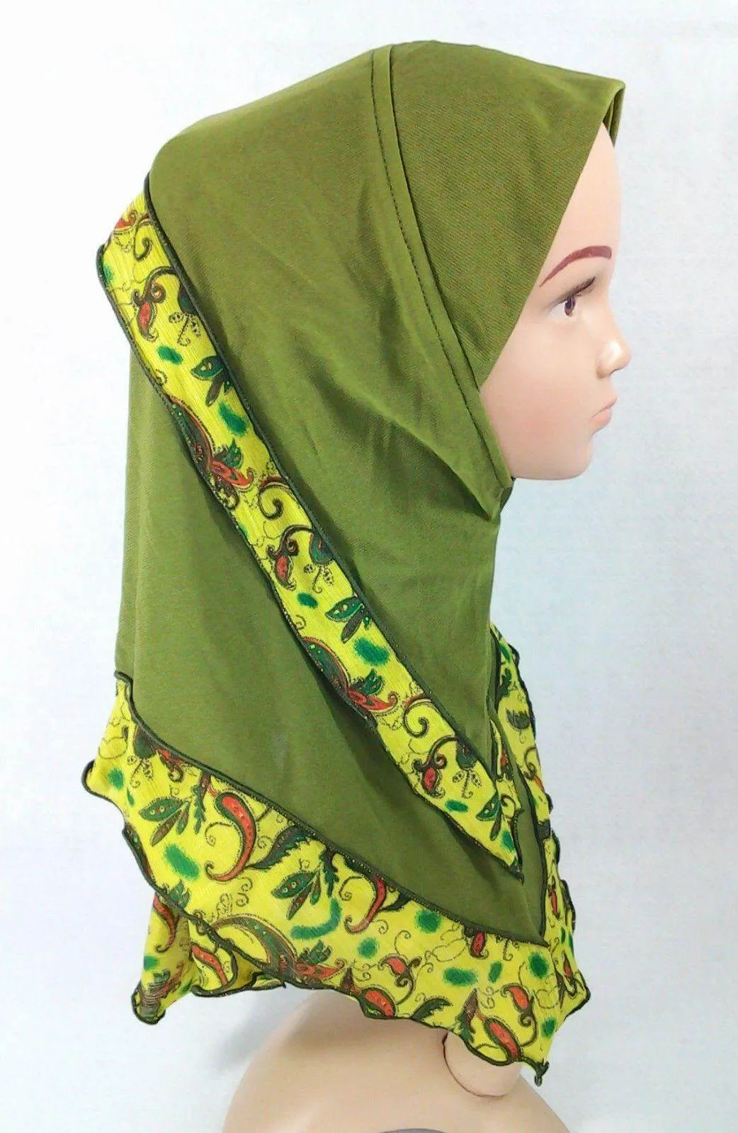 Crystal Hemp Kids Toddler Children Islamic Hijab Islamic Scarf Shawls -0102