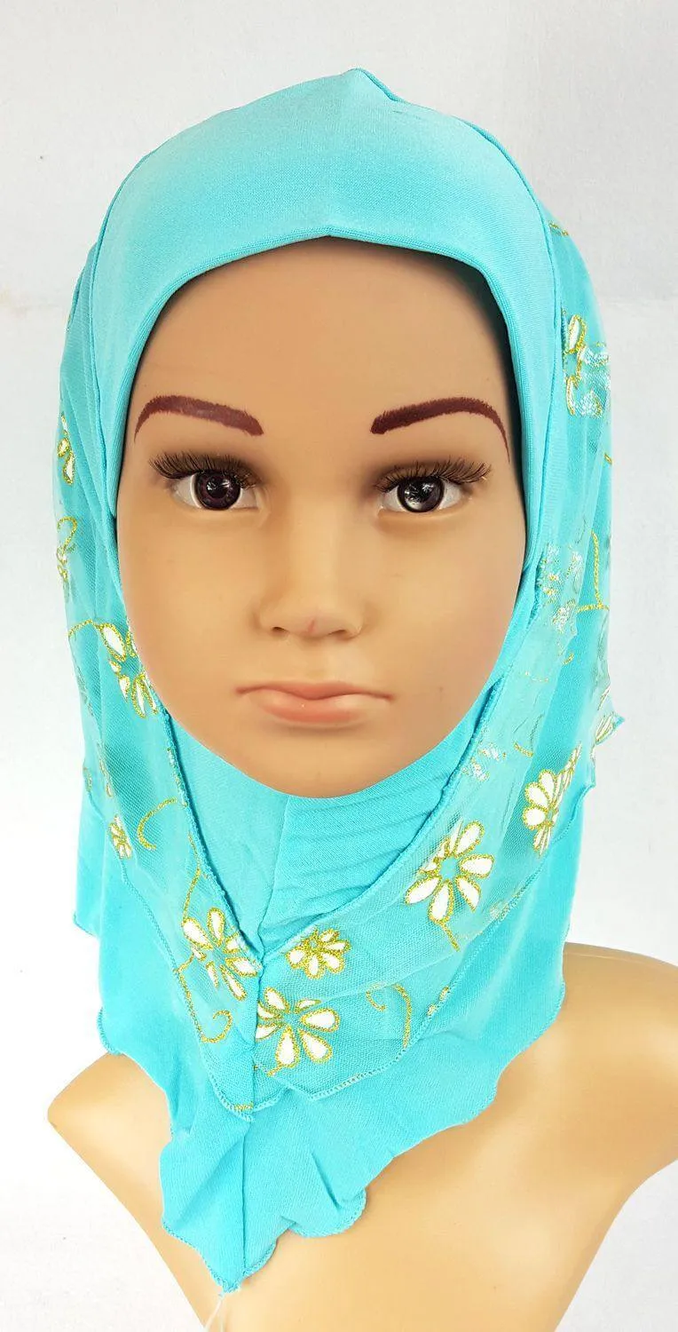 Crystal Hemp Toddler Children Kids Hijab Islamic Scarf Shawls -7270