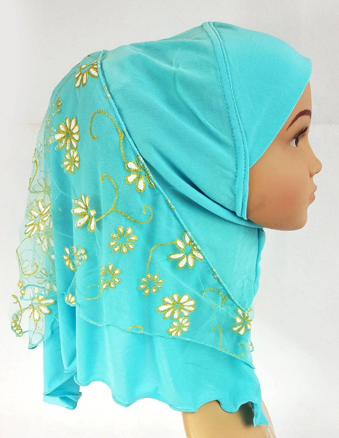 Crystal Hemp Toddler Children Kids Hijab Islamic Scarf Shawls -7270