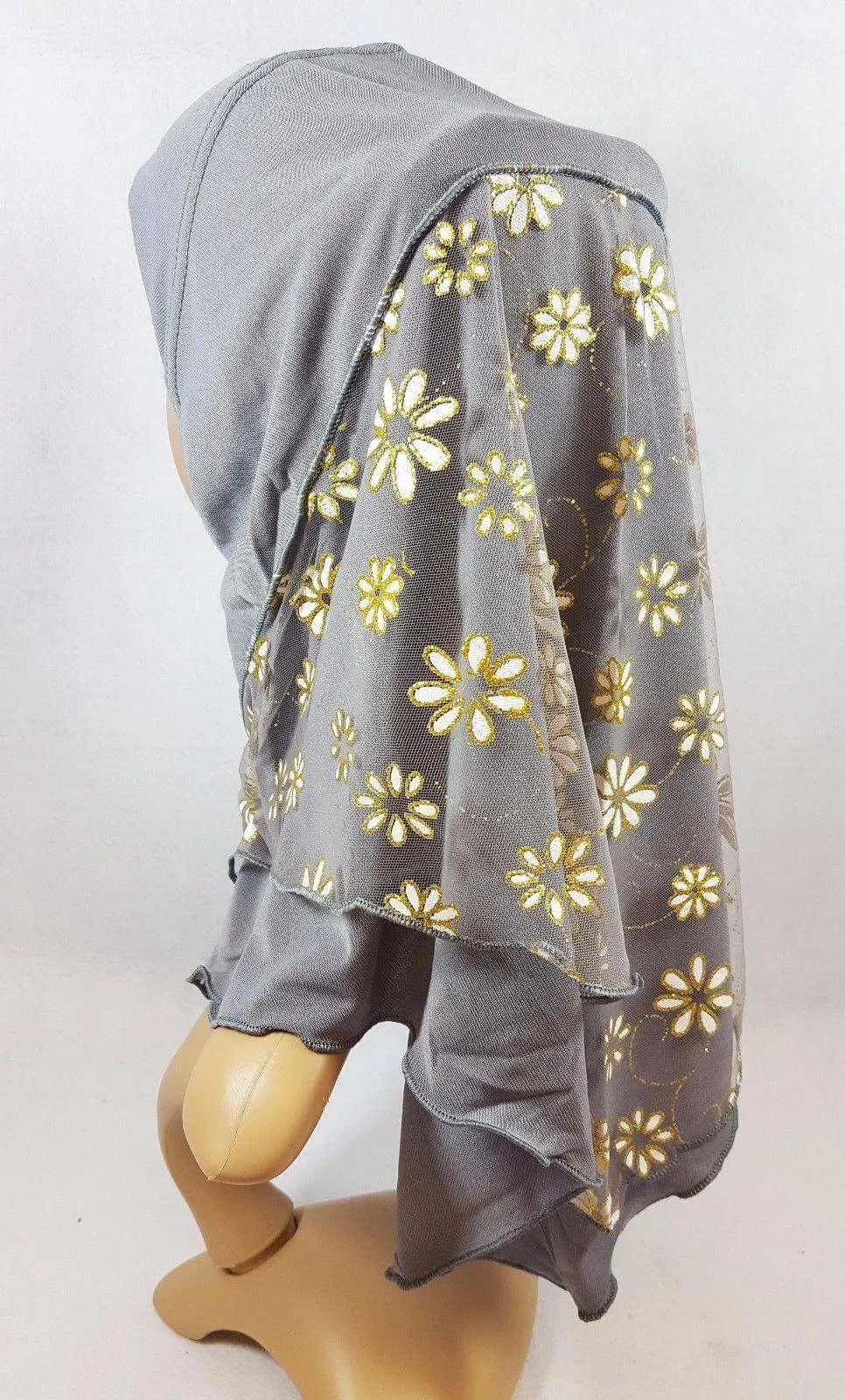 Crystal Hemp Toddler Children Kids Hijab Islamic Scarf Shawls -7270