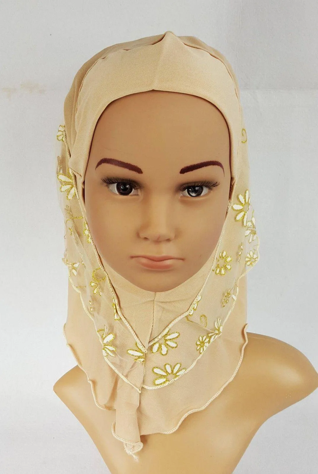 Crystal Hemp Toddler Children Kids Hijab Islamic Scarf Shawls -7270