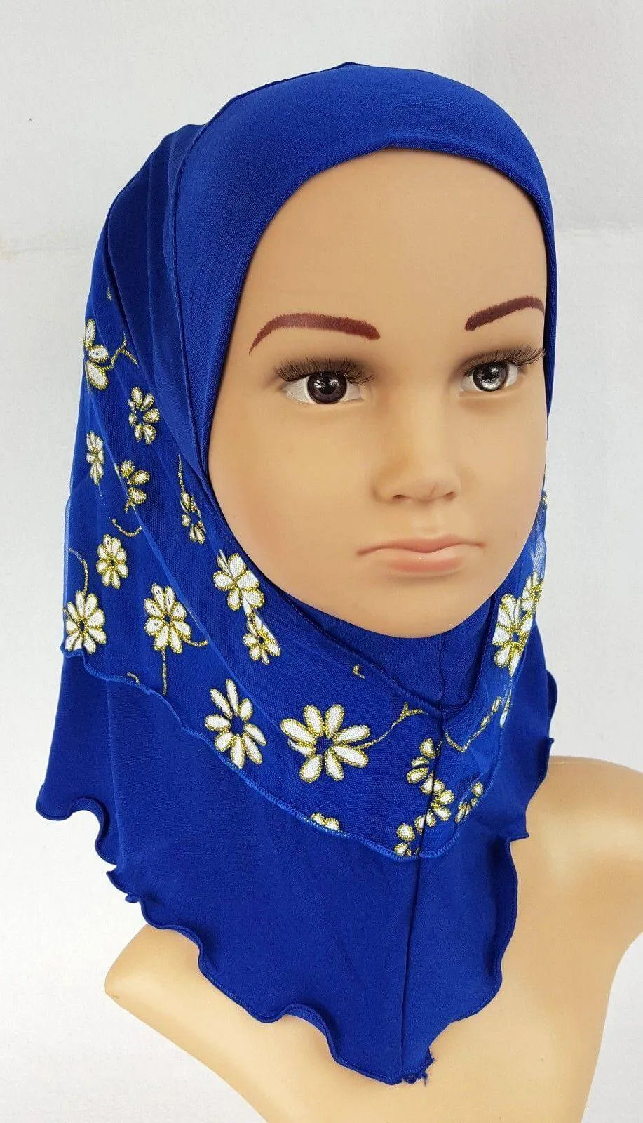Crystal Hemp Toddler Children Kids Hijab Islamic Scarf Shawls -7270