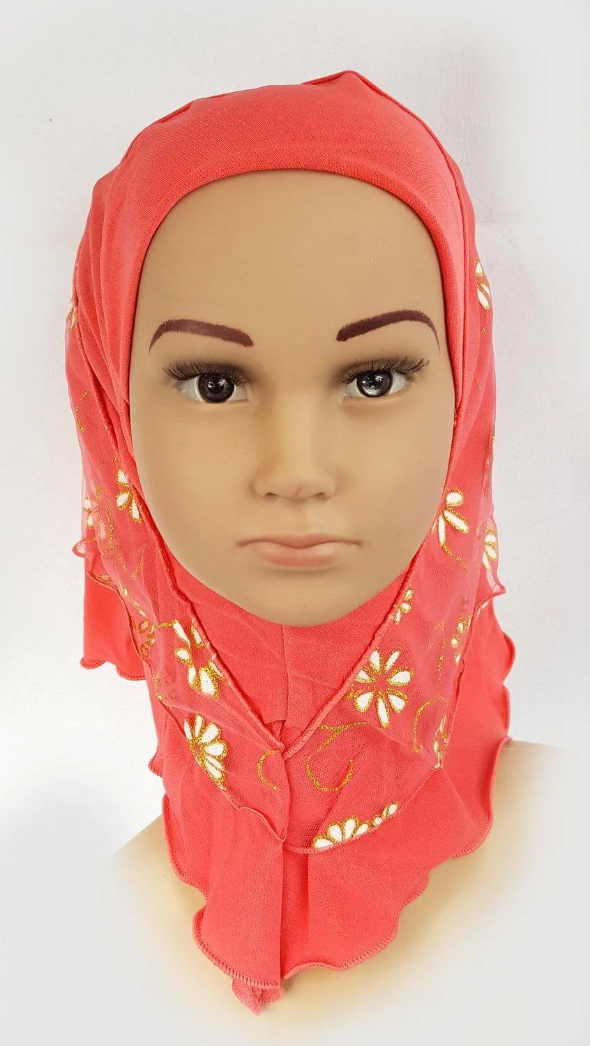 Crystal Hemp Toddler Children Kids Hijab Islamic Scarf Shawls -7270