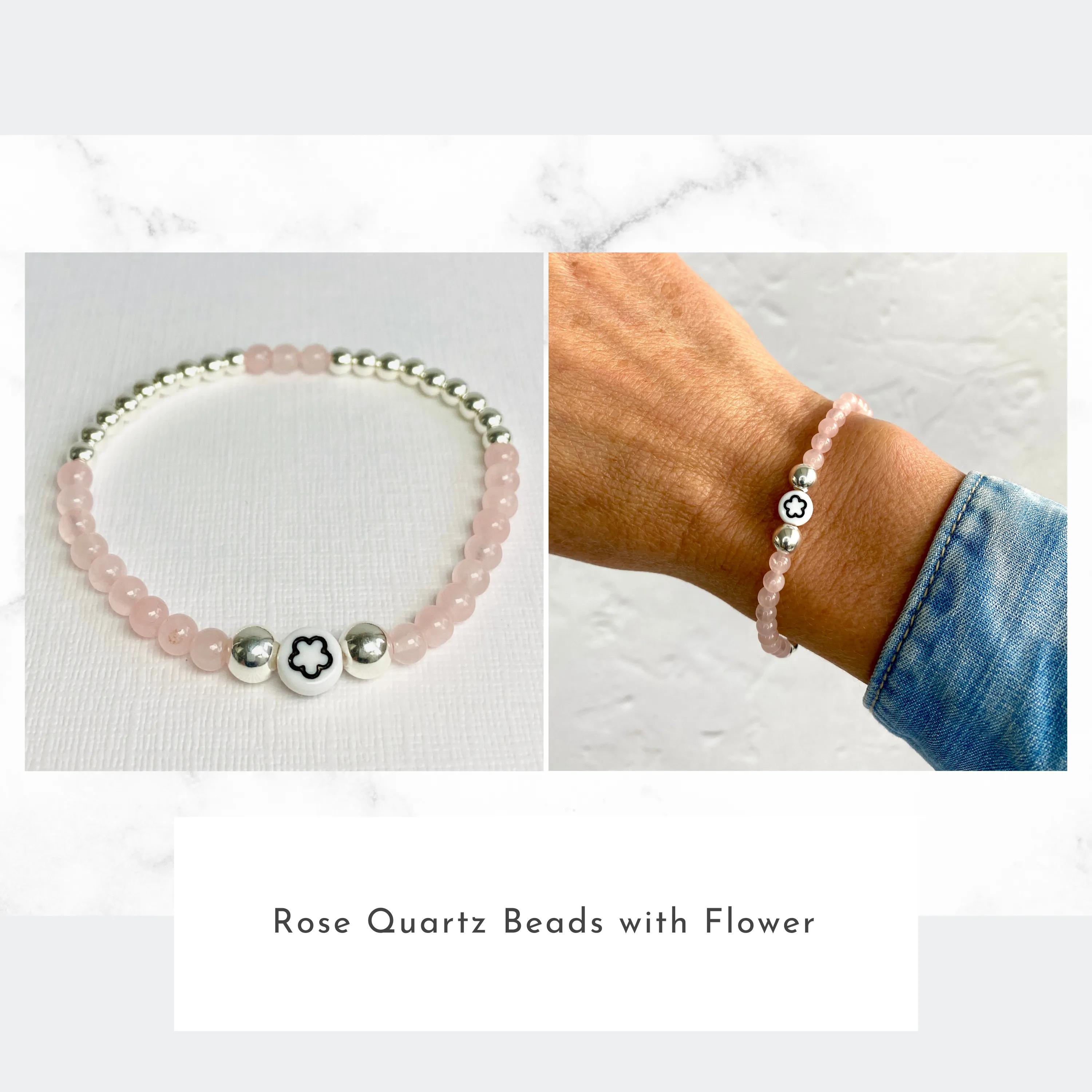 Custom Gemstone Bracelets with Silver Beads