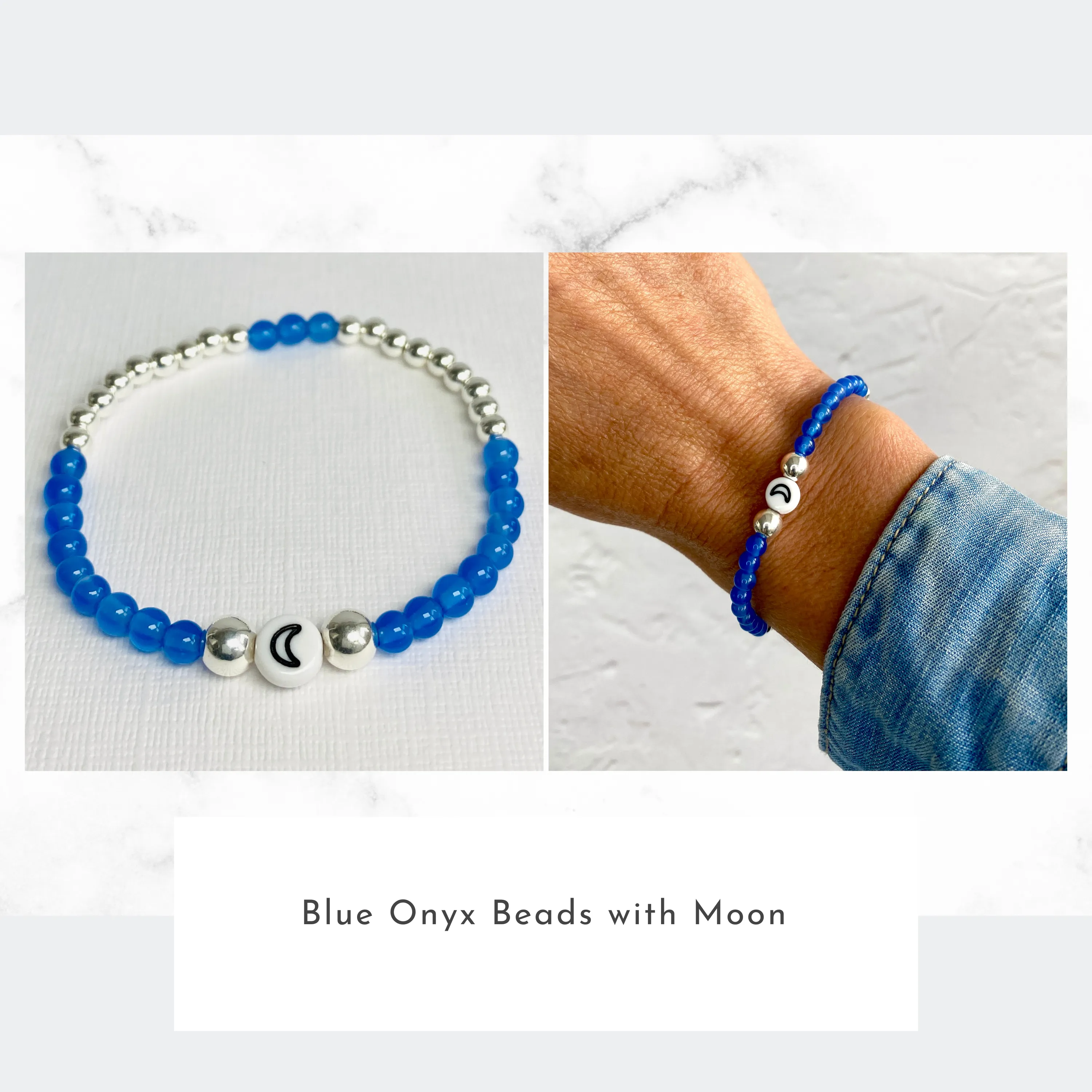 Custom Gemstone Bracelets with Silver Beads
