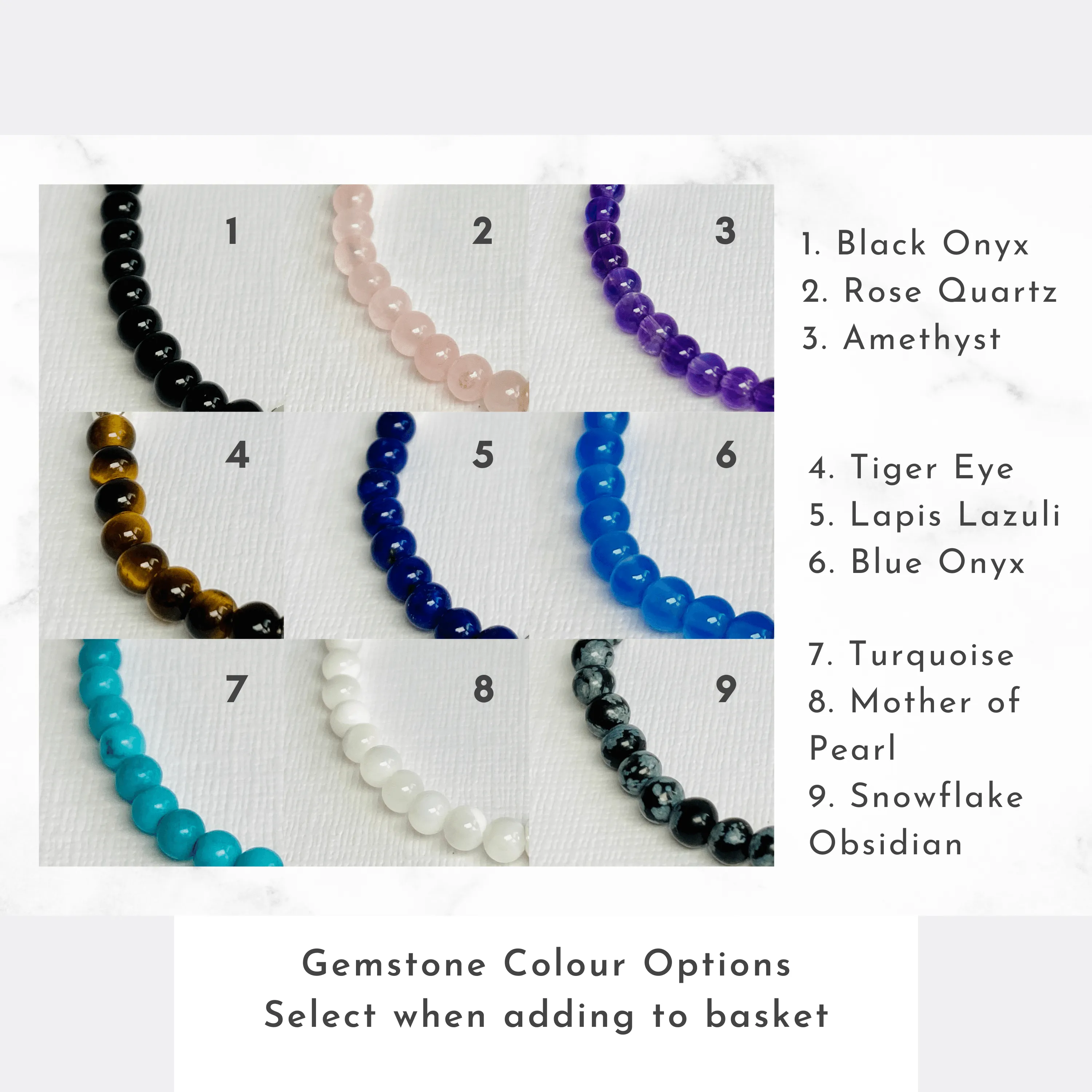 Custom Gemstone Bracelets with Silver Beads