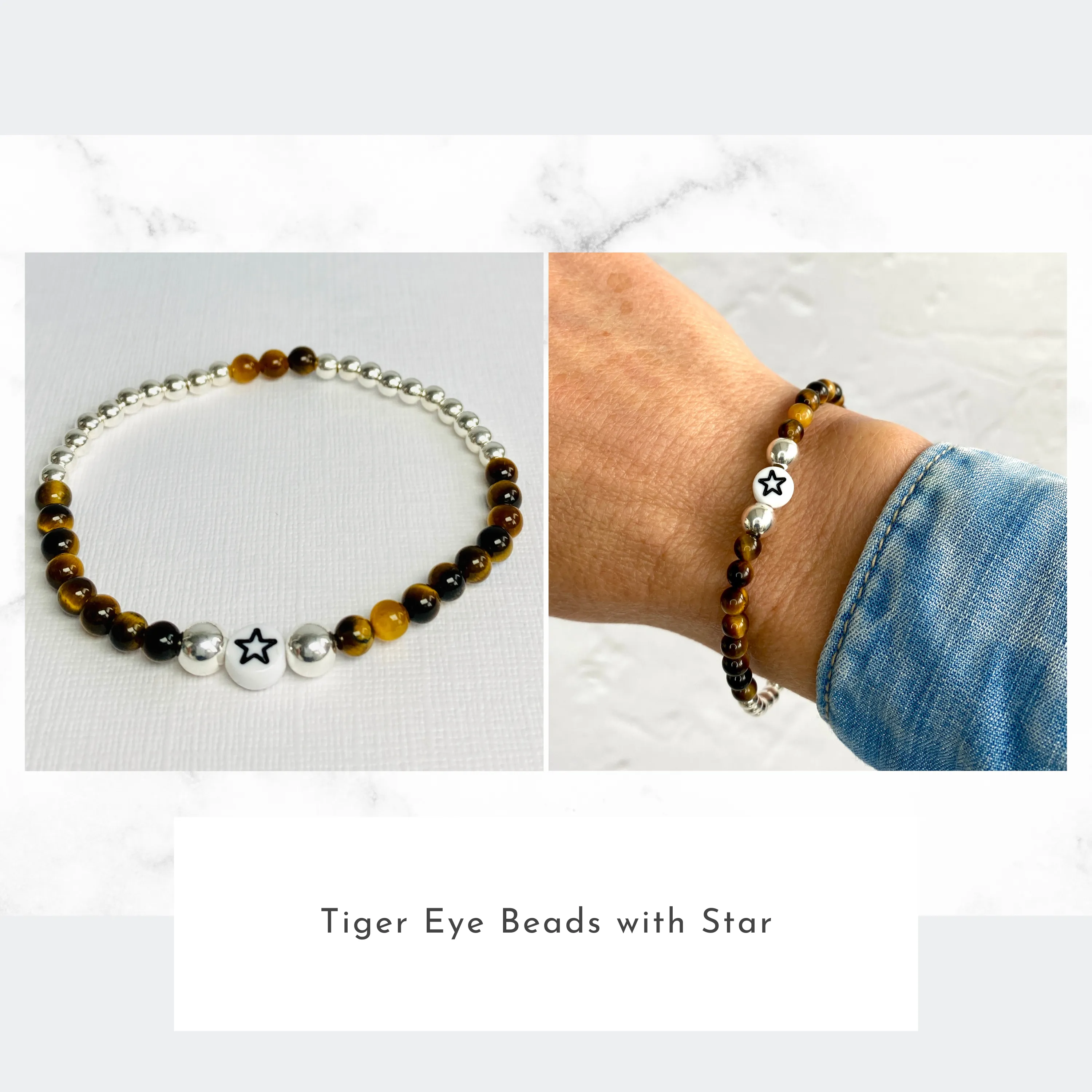 Custom Gemstone Bracelets with Silver Beads
