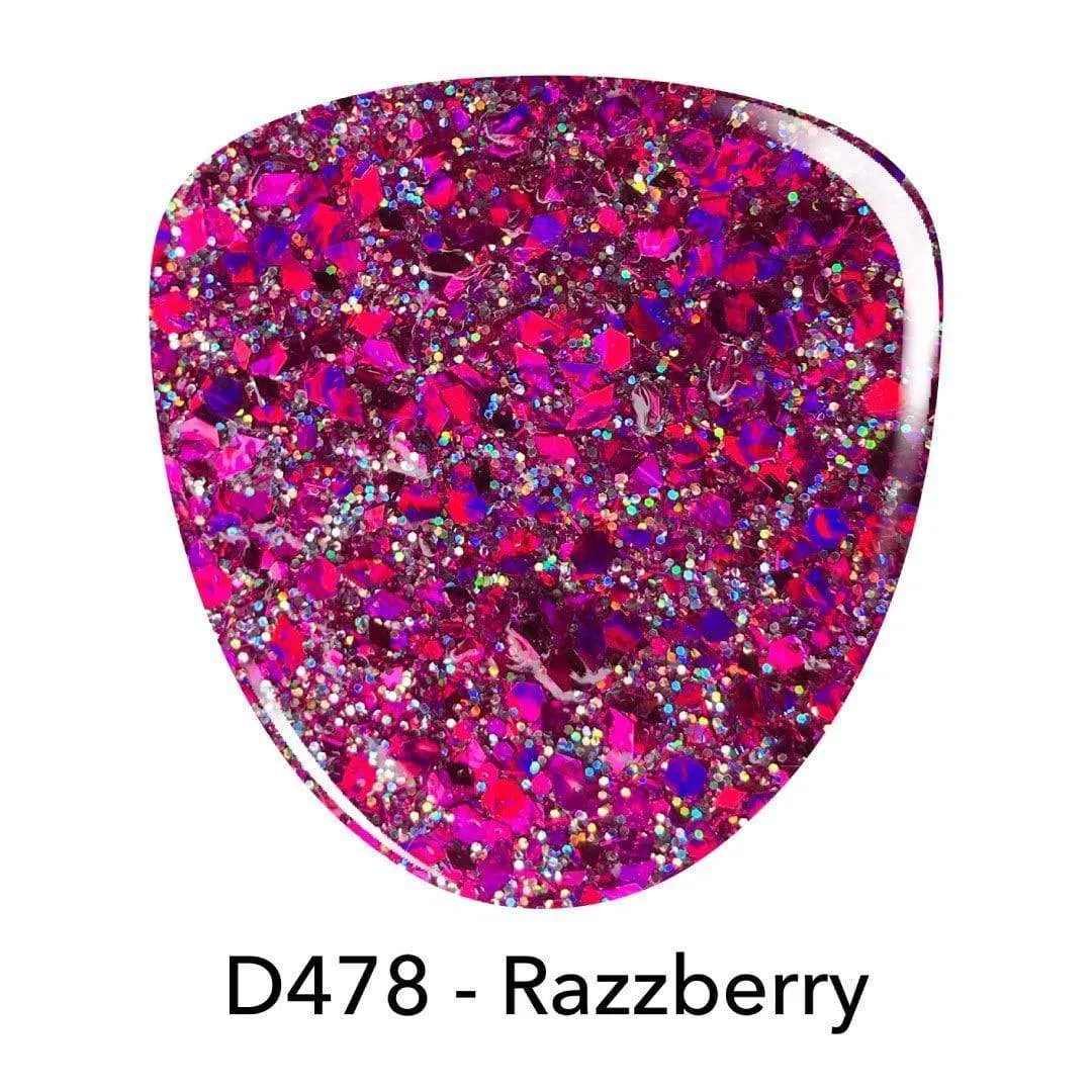 D478 Razzberry Pink Glitter Dip Powder