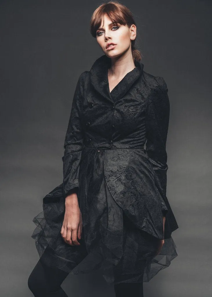 Dark Rose Victorian Steampunk Jacket with Tulle