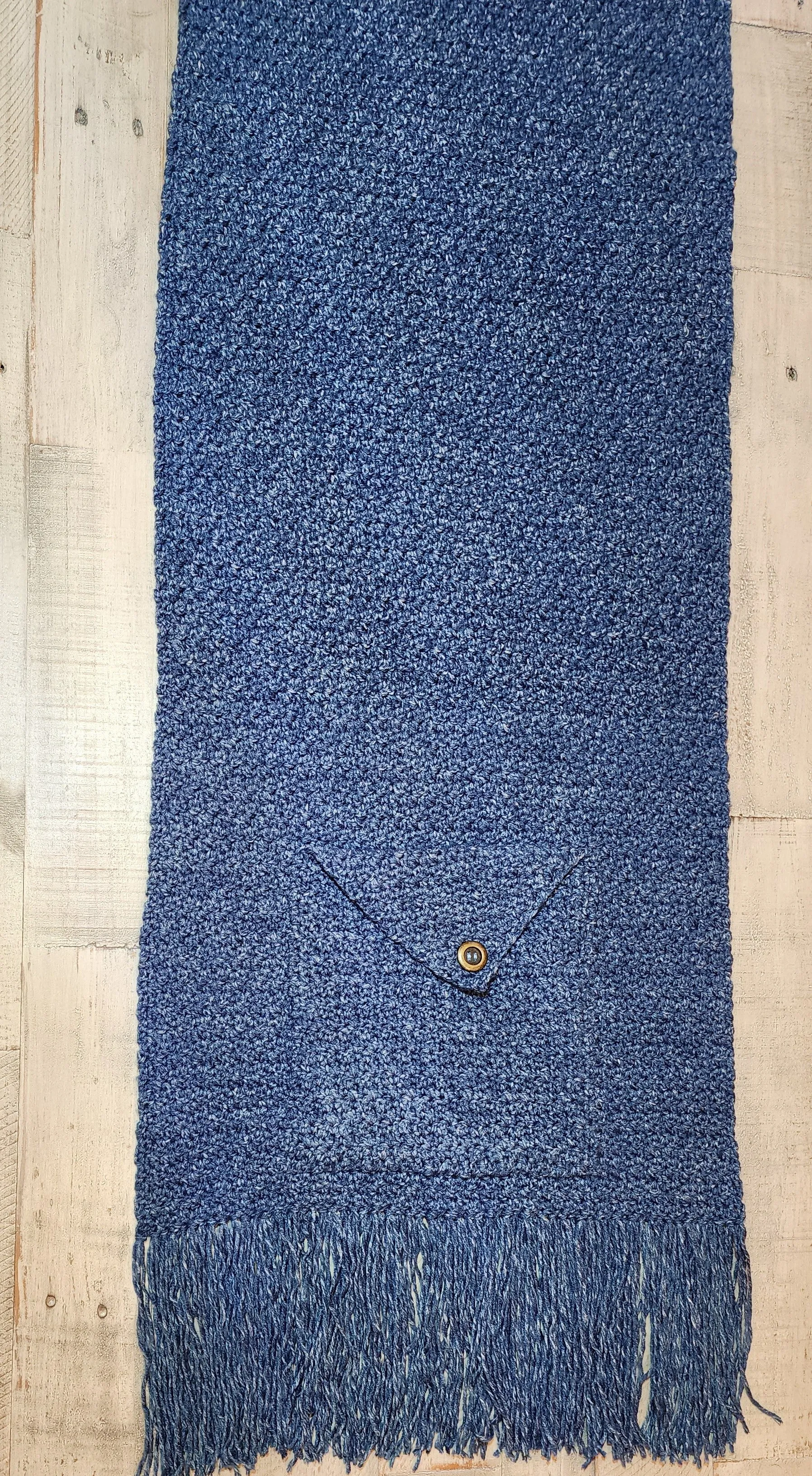 Denim Dreams Pocket Shawl Crochet Pattern