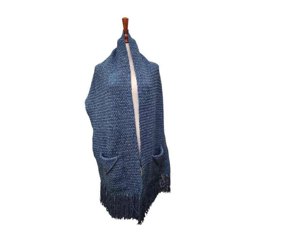 Denim Dreams Pocket Shawl Crochet Pattern