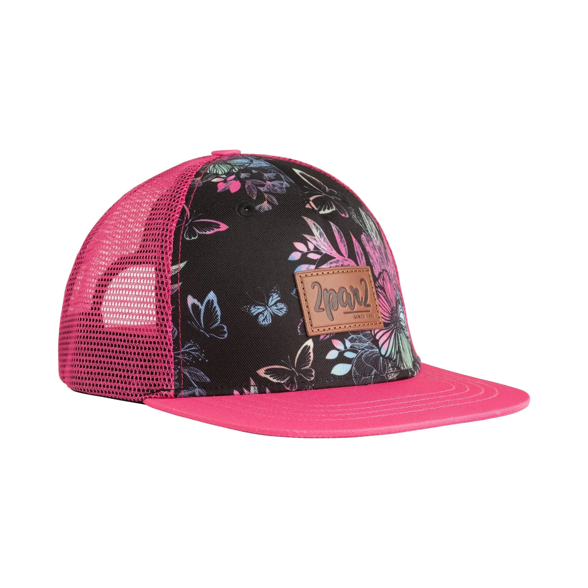Deux Par Deux Printed Cap - Rainbow Butterfly