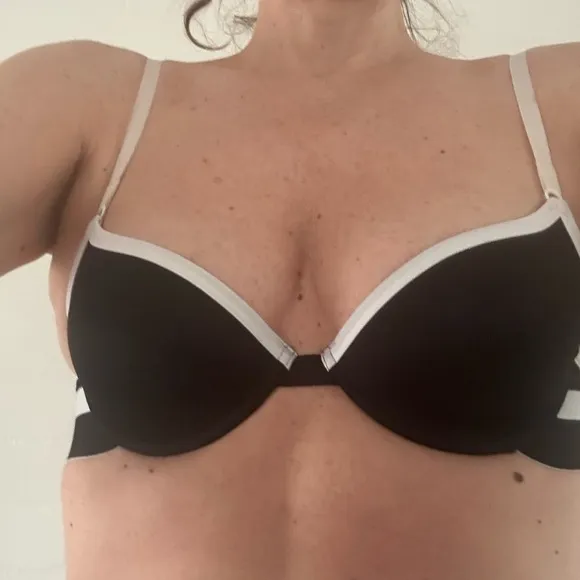 Dolce &amp; Gabbana Vintage Sporty Black White Outerwear Push-Up Logo Bra 30C / 30B