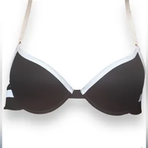 Dolce &amp; Gabbana Vintage Sporty Black White Outerwear Push-Up Logo Bra 30C / 30B