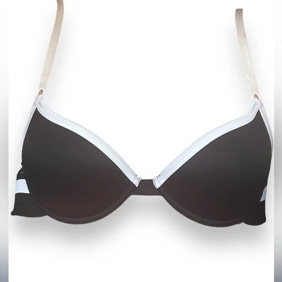 Dolce &amp; Gabbana Vintage Sporty Black White Outerwear Push-Up Logo Bra 30C / 30B