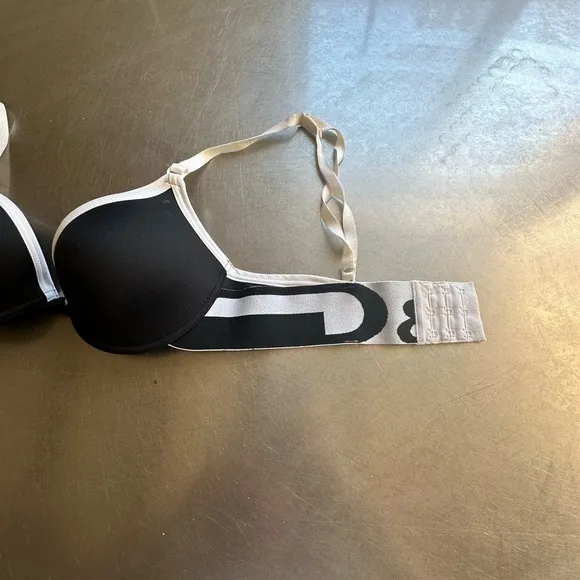 Dolce &amp; Gabbana Vintage Sporty Black White Outerwear Push-Up Logo Bra 30C / 30B