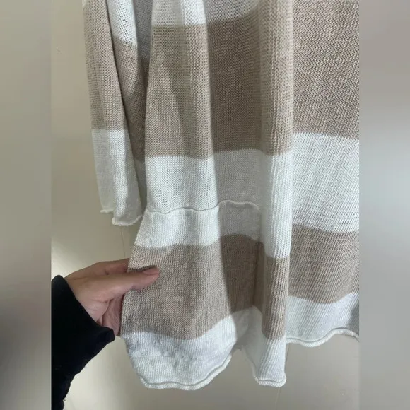 Eileen Fisher Organic Linen Knit Striped Sweater Top Women’s Size Medium