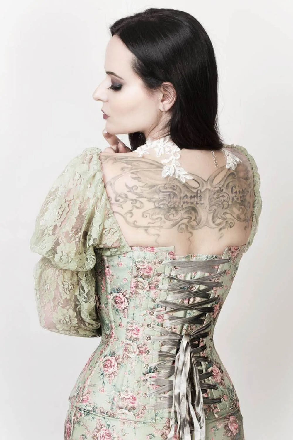 EL-1100 - Custom Made Blakely Victorian Inspired Corset with Attached Sleeve