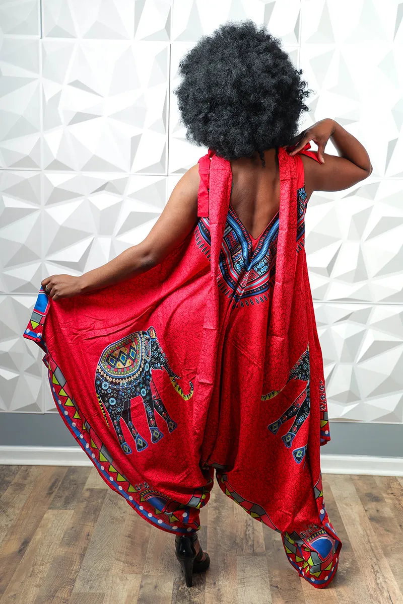 Elephant Jumpsuit Red