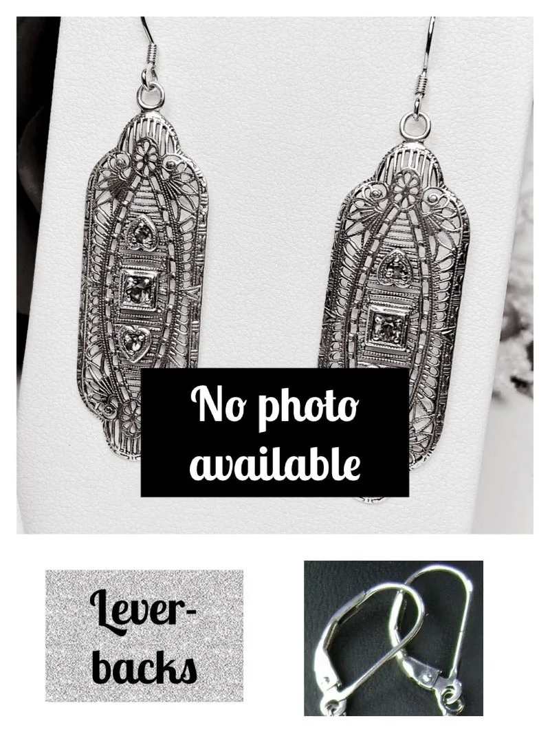 Emerald Earrings, Simulated or Natural Gemstones, Angel Wings, Vintage Revival Jewelry #E359