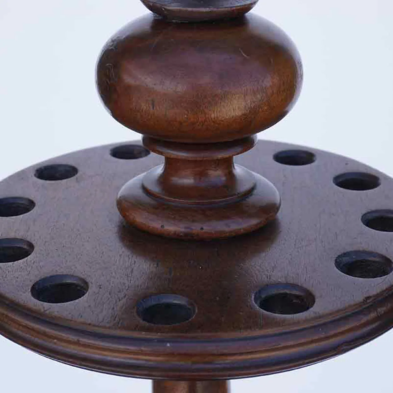 English Victorian Walnut Billiards 12 Pool Cue Floor Stand