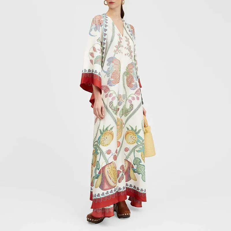 Ethnic Retro Spring Print Boho Long Dress