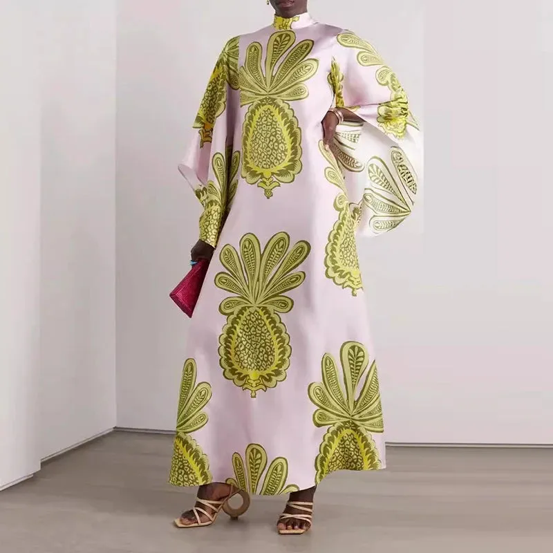 Ethnic Retro Spring Print Boho Long Dress