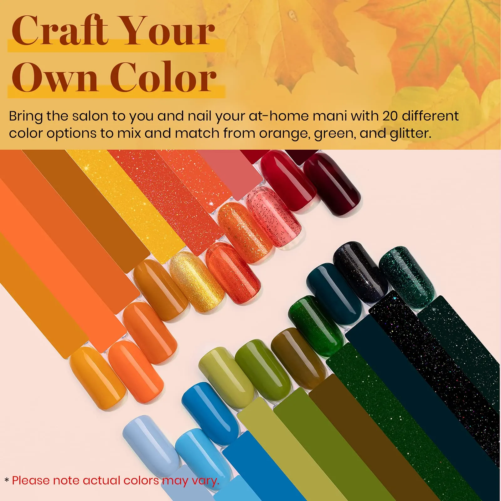 Fall Festival - 20 Gel Colors Set with Top and Base Coat (5ml/Each)