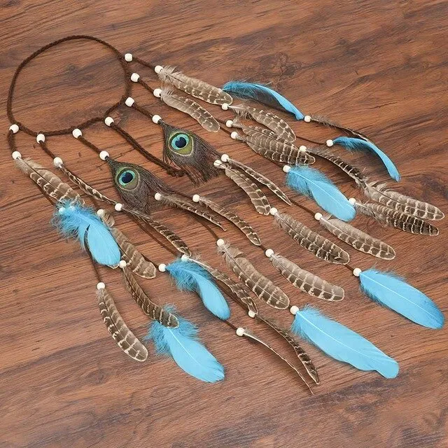 Feather Hair Band Bohemian Elastic Gypsy Festival Headband Women's Fashion