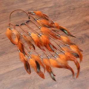 Feather Hair Band Bohemian Elastic Gypsy Festival Headband Women's Fashion