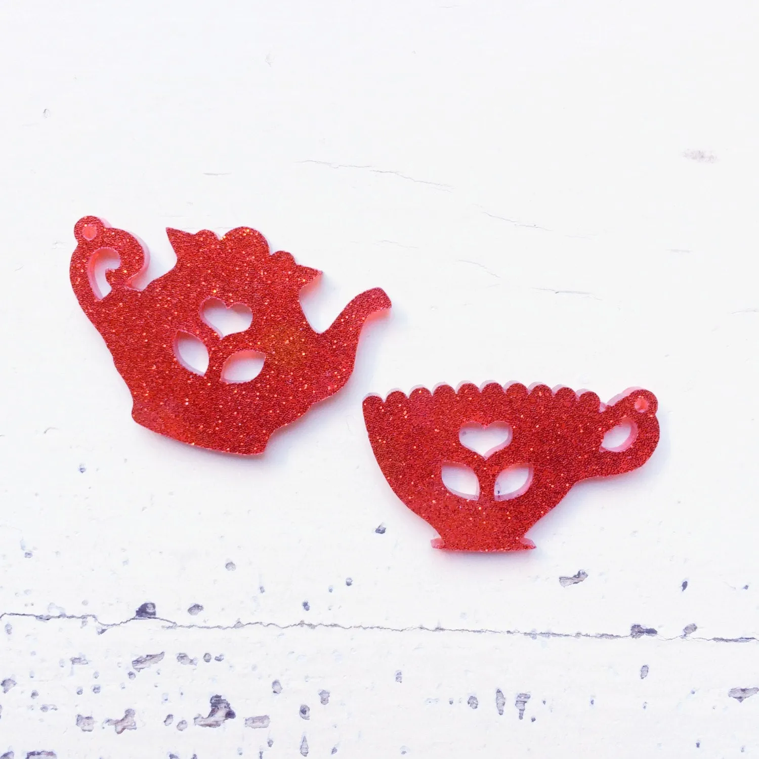Folk Tea for 2 Dangles - 2 pair