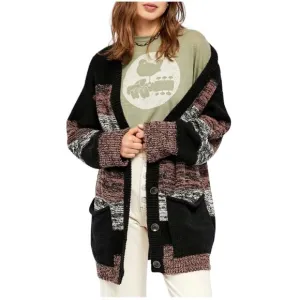 Free People Southport Oversized Cardigan Duster Button Front Pockets Striped Sm