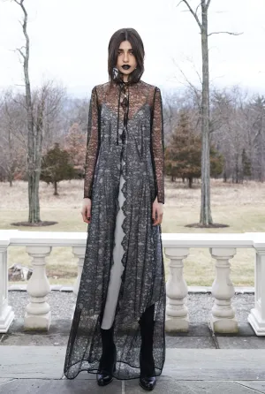 French Lace High Collar Dress Coat