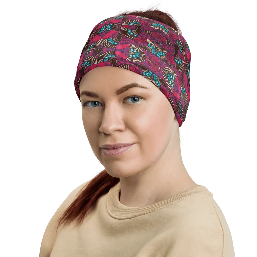 Fuschia African Print Neck Gaiter