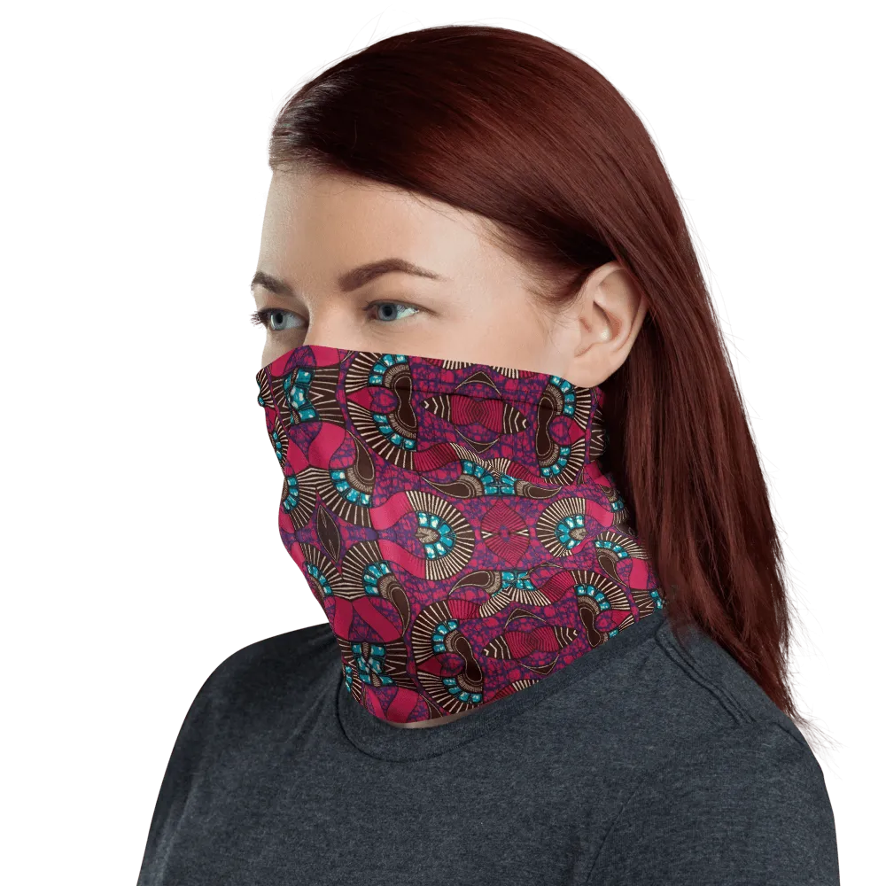 Fuschia African Print Neck Gaiter