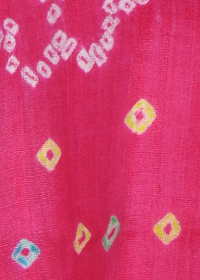 Fuschia Stole with Bandhej Design