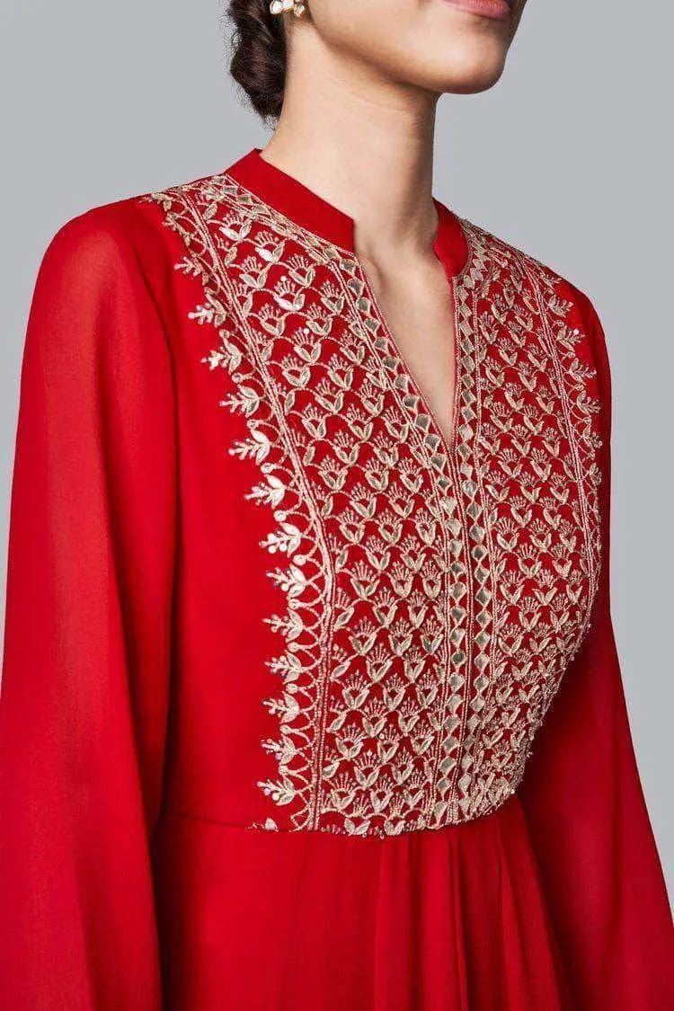Georgette Floor Length Anarkali with Churidar Salwar