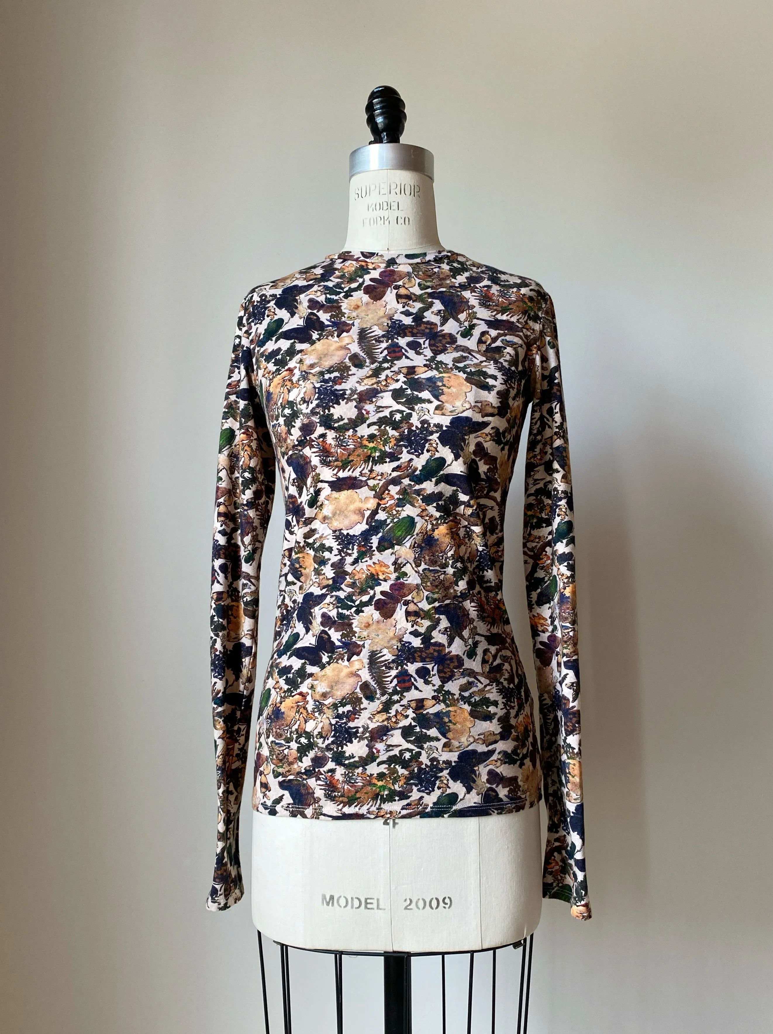 Ginger jar printed long sleeve jersey top