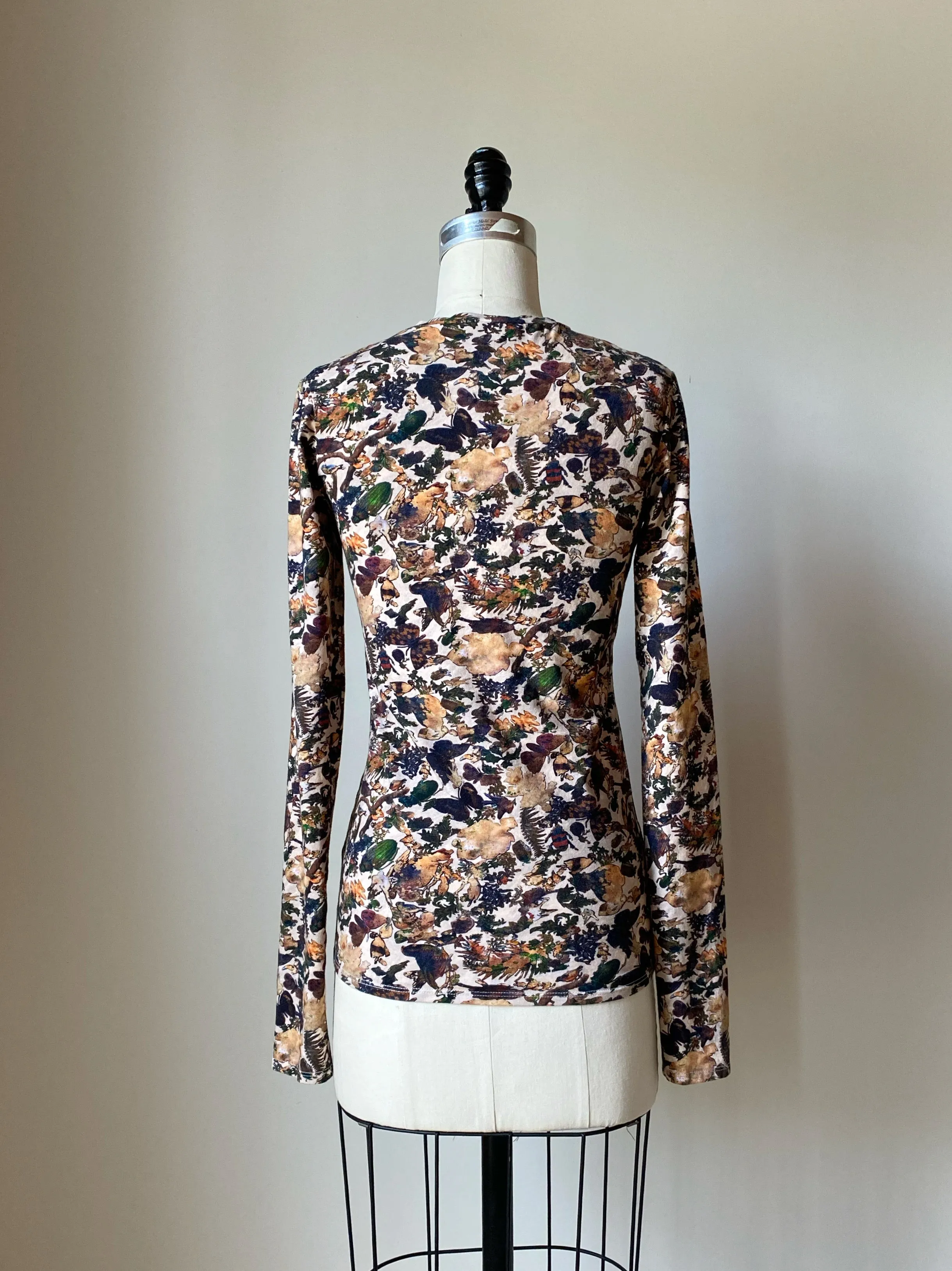 Ginger jar printed long sleeve jersey top
