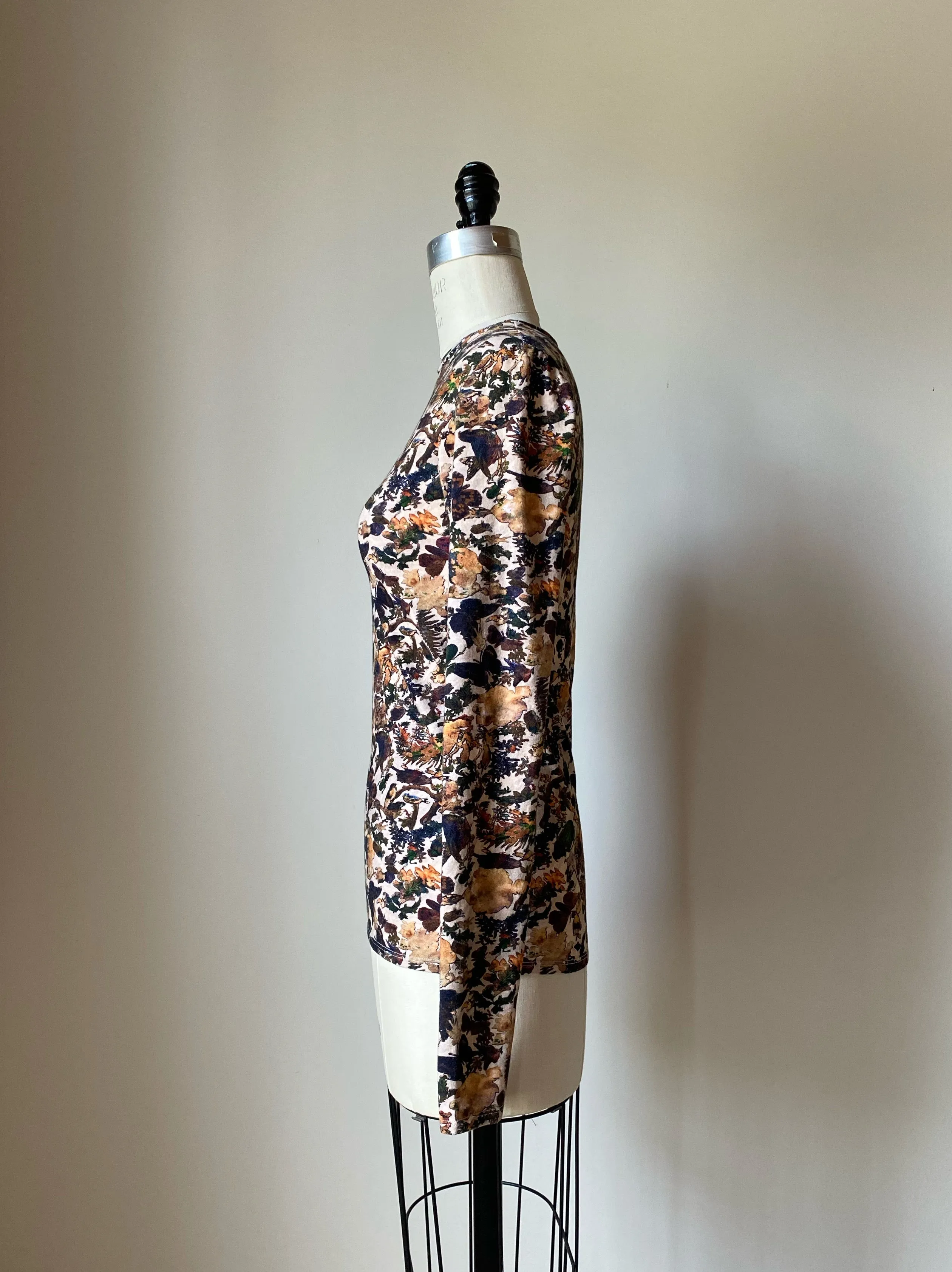 Ginger jar printed long sleeve jersey top