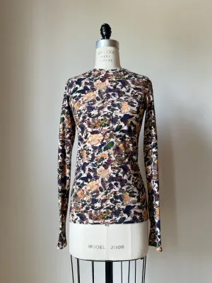 Ginger jar printed long sleeve jersey top