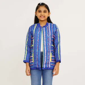 Girls Blue Ethnic Jacket