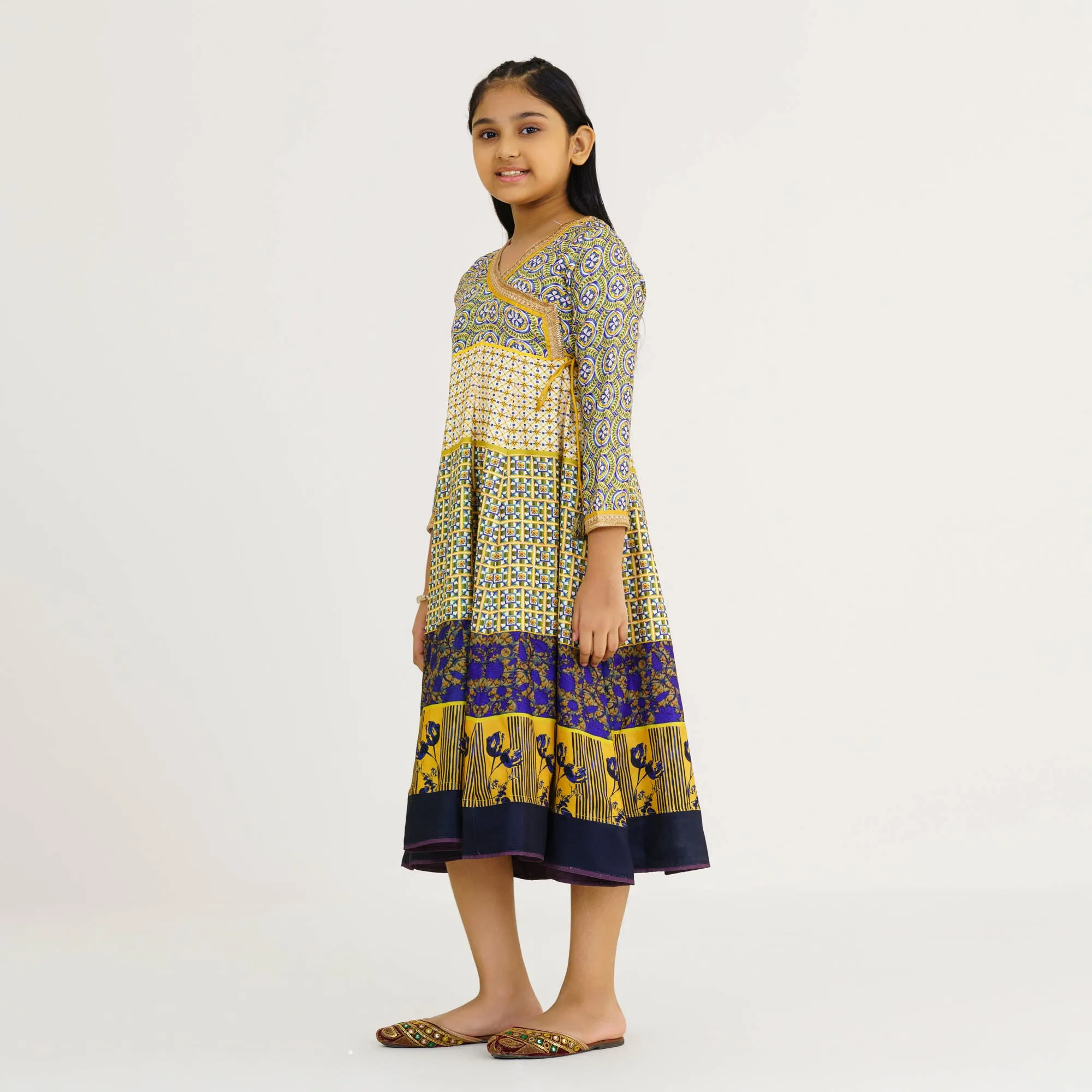 Girls Yellow Ethnic Gown