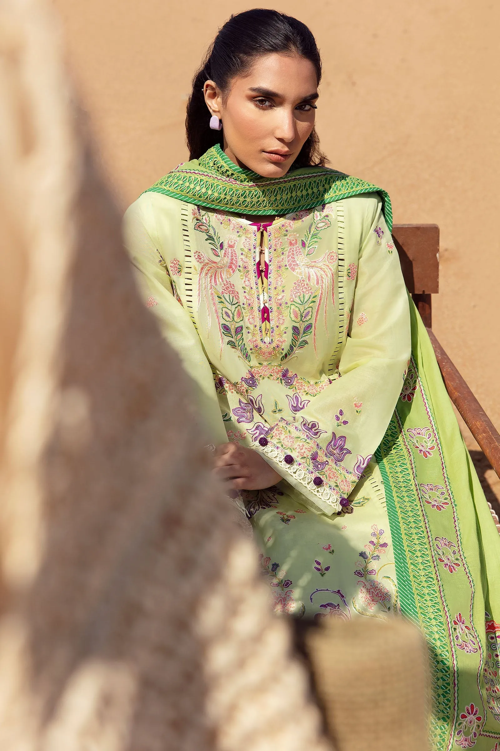 GIZEM (ZL23-05 B) | Zaha Lawn Collection 2023 | Embroidered Unstitched Lawn Suits