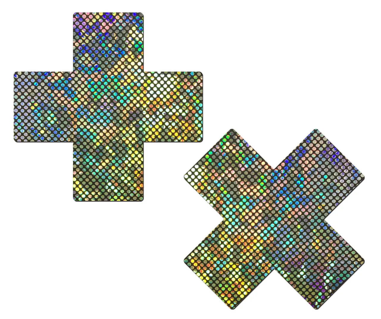 Glitter Cross Nipple Pasties - Plus X