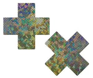 Glitter Cross Nipple Pasties - Plus X