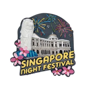 Glitter Polyresin Fridge Magnet - SG Night Festival